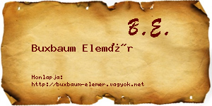 Buxbaum Elemér névjegykártya